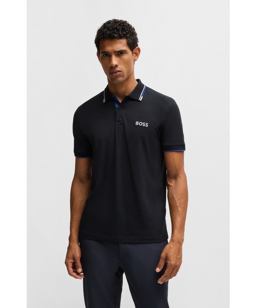 BOSS（HUGO BOSS） ポロシャツ 半袖 コットンブレンド コントラスト