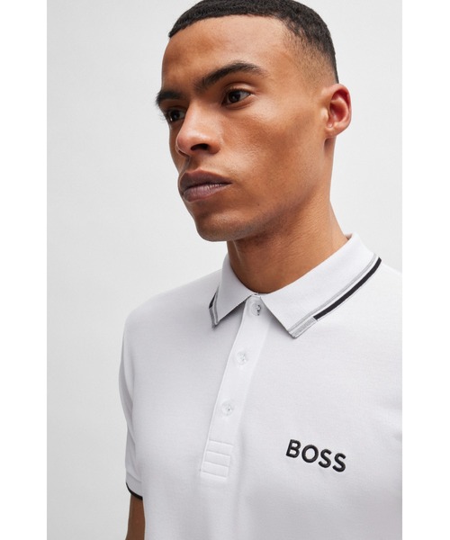 BOSS（HUGO BOSS） ポロシャツ 半袖 コットンブレンド コントラスト