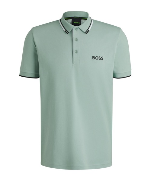 BOSS（HUGO BOSS） ポロシャツ 半袖 コットンブレンド コントラスト
