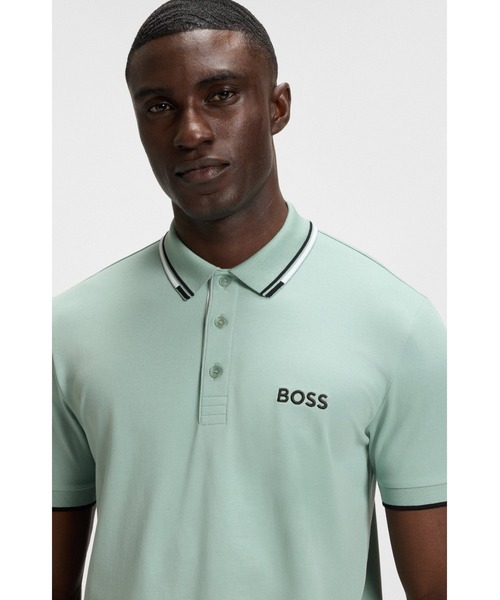 BOSS（HUGO BOSS） ポロシャツ 半袖 コットンブレンド コントラスト