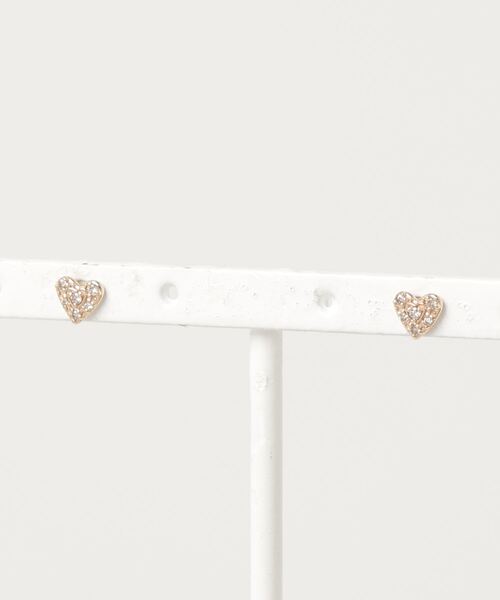 NOJESS ピアス 「Tiny Motif」K10ダイヤモンドハートピアス