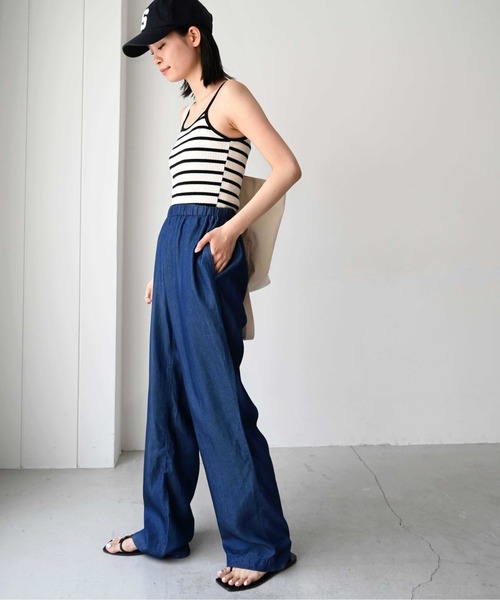 CANAL JEAN」 「RED CHOP WORKS」イージーパンツ 38 ブルー レディース 