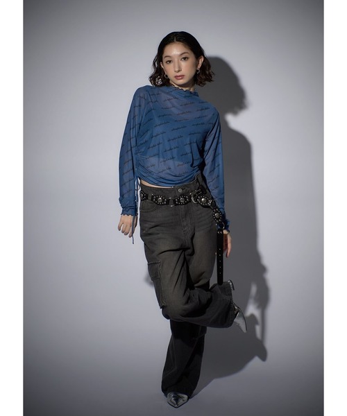 ANDREDAMO 売れ筋商品|||アンドレダモ Tシャツ トップス レディース Bodysuits Brown ANDRESD tシャツ corset style sheer tops コルセットスタイル