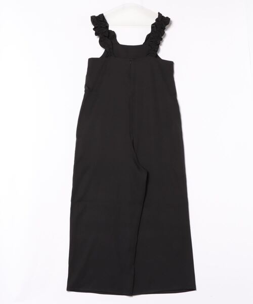 ✨美品✨　ウィークス オールインワン サロペット フリル　ブラック 110-140cm/2点セット】フリルサロペット＋ロンT（セットアップ