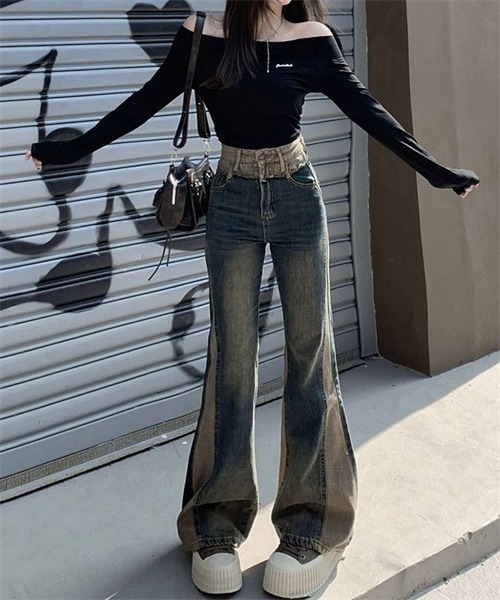 洗練された【SAINT LAURENT】フレア デニム ジーンズ 24SS新作 洗練された【SAINT LAURENT】フレア デニム ジーンズ 24SS新作