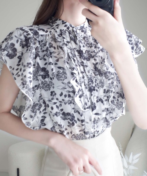 mily bilet ブラウス シャツ 「mily bilet」上品レディライク♪花柄
