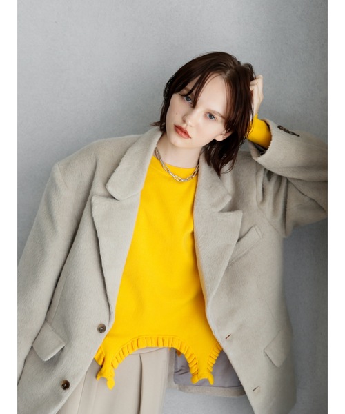 ニット セーター cropped frill knit レディース
