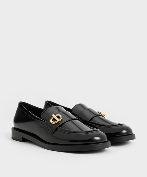 CHARLES ＆ KEITH ローファー メタリックアクセント レディース