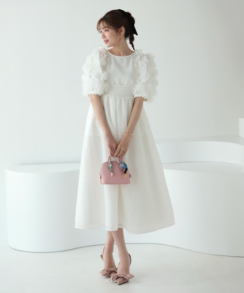 MERAKI（ファッション） ジャンパースカート ふくれジャガード