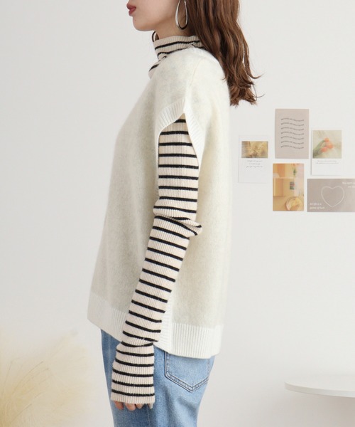 ベスト ジレ Eglantine ヤク　前開きニットベスト レディース EGLANTINE ベスト ジレ Eglantine ヤク 前開きニットベスト