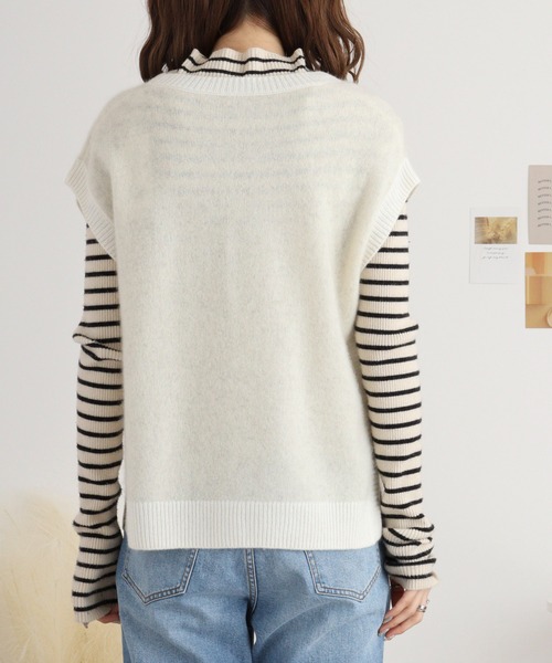 ベスト ジレ Eglantine ヤク　前開きニットベスト レディース EGLANTINE ベスト ジレ Eglantine ヤク 前開きニットベスト