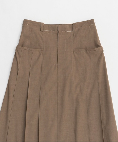 スカート MAISON SPECIAL セール】Side Line Oxford Maxi Skirt/サイドラインオックスマキシ