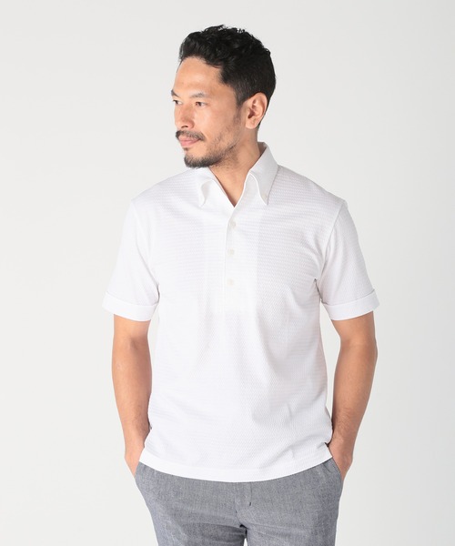 tシャツ 「ACTIVE TAILOR」サッカー織りポロシャツ「COOL MAX/吸水速乾」 メンズの画像