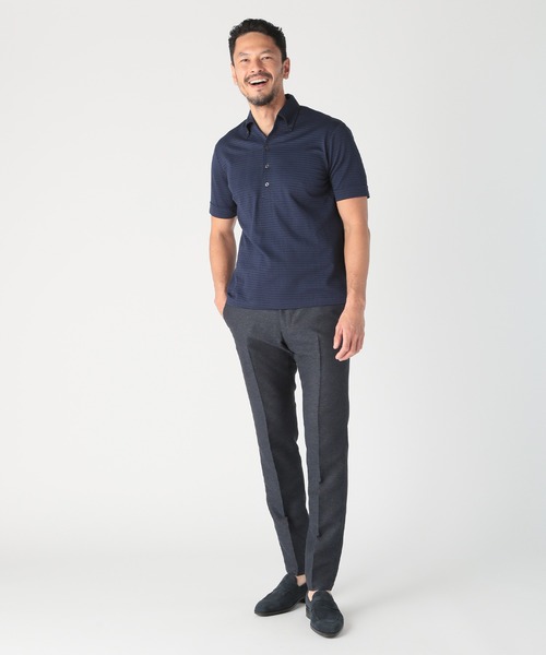 tシャツ 「ACTIVE TAILOR」サッカー織りポロシャツ「COOL MAX/吸水速乾」 メンズの画像
