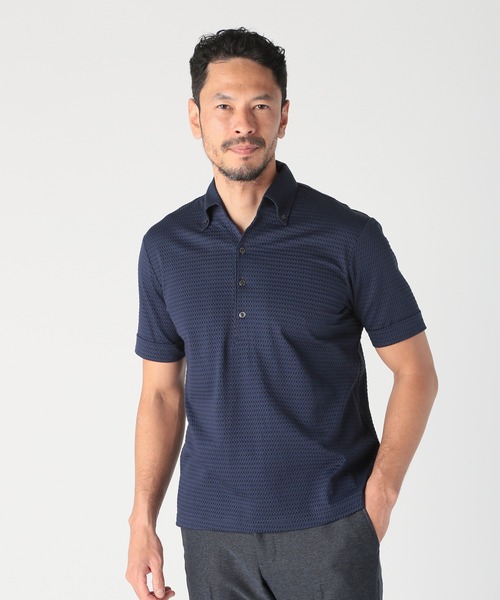 tシャツ 「ACTIVE TAILOR」サッカー織りポロシャツ「COOL MAX/吸水速乾」 メンズの画像