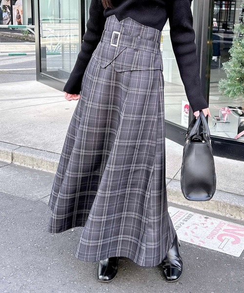 INGNI（イング） スカート コルセットドッキングフレアスカート