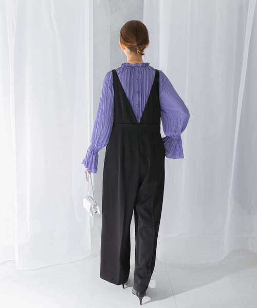 サロペット オーバーオール ワイドパンツデザインオールインワン