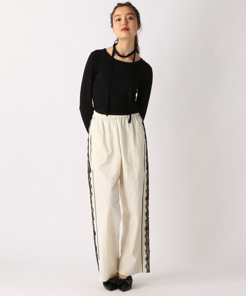 FOREVER21 パンツ 「2025SS」レースラインナイロンパンツ