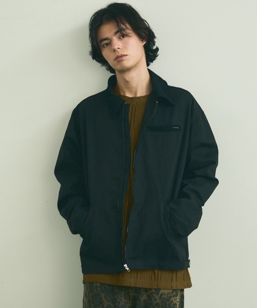 Shoowtime ブルゾン アウター Collar corduroy switching zip up work