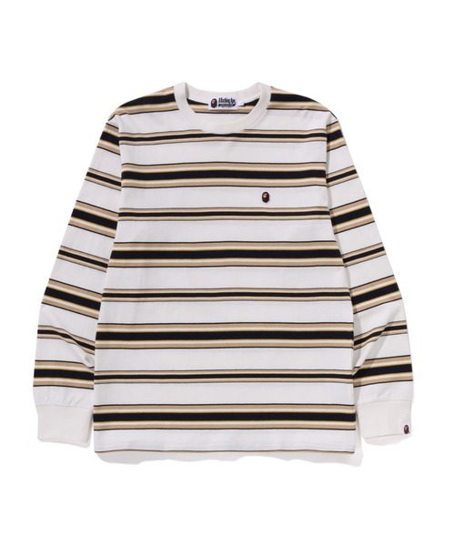 A BATHING APE tシャツ ONE POINT STRIPE LS TEE メンズ レディース