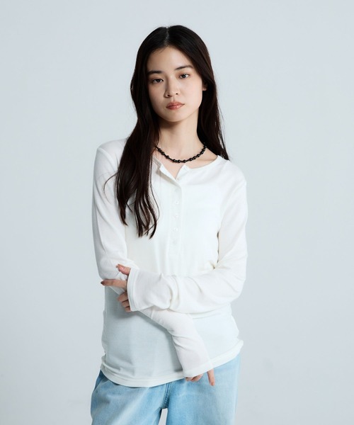 ジョンリンクス　今季新作　バッグシアーリブTシャツ デューリリー Dewlily バックリボンシアーシャツ レディース トップス