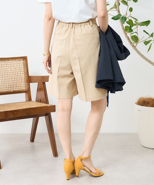 Chloé リネン タック入りショートパンツ ベージュ　美品 楽天市場】ショートパンツ ハイウエスト タック ショートパンツ