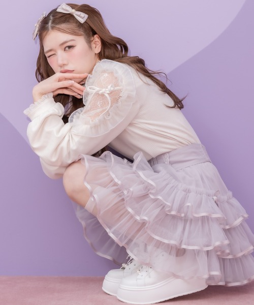 クチュールバイロジータ スカート ラッフルチュールミニスカパン