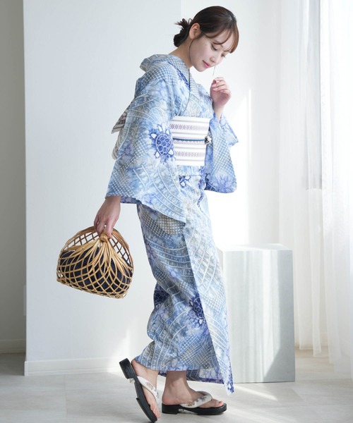 有松絞り*水色とんぼ柄*浴衣*新品*夏着物*単衣*洗える着物*有松鳴海絞り utatane 浴衣 有松絞り浴衣3点セット 藍色の綺羅星 綿紅梅