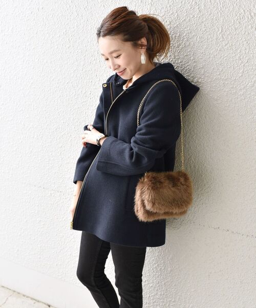 「Khaju」 コート 36 ネイビー レディース_画像6