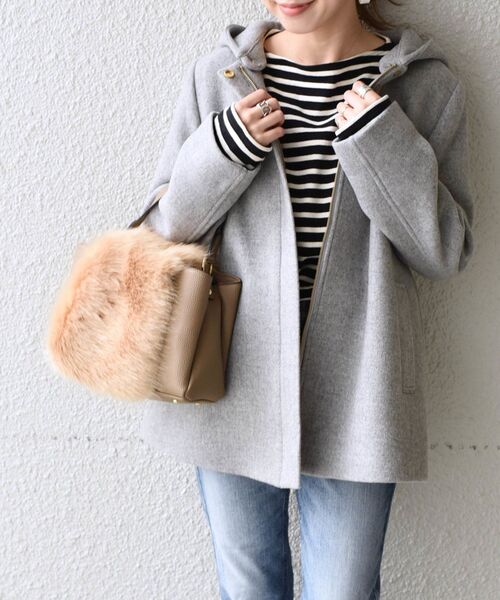 「Khaju」 コート 36 ネイビー レディース_画像8