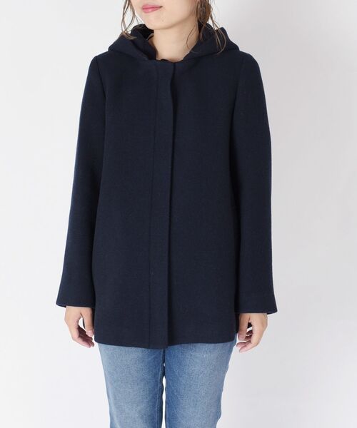 「Khaju」 コート 36 ネイビー レディース_画像9