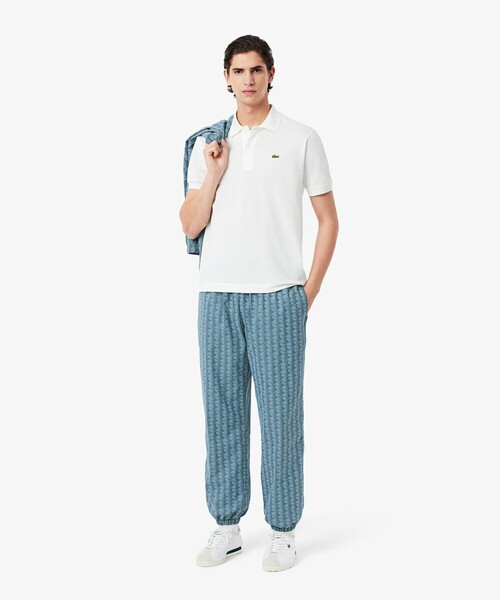 LACOSTE スウェットパンツ ジャージ モノグラムジャカード撥水