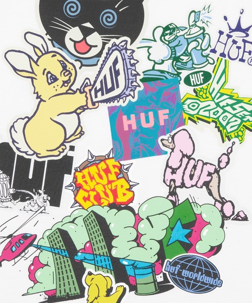 売切れ前に HUF CLUB TEE バックにプリントアートワーク◎ HUF tシャツ 「HUF/ハフ」 CLUB HOUSE バックプリント ショート