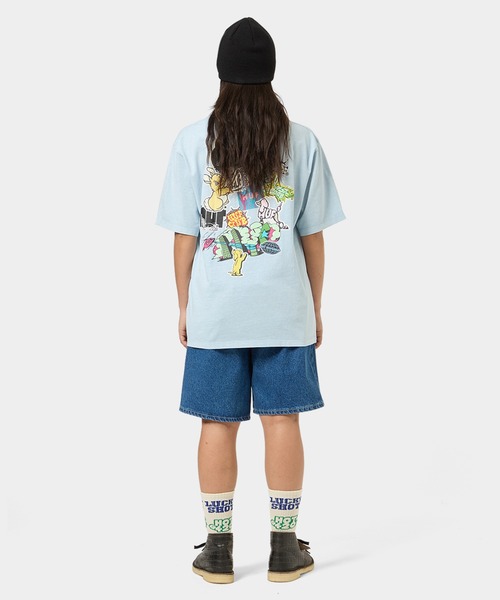 HUF FL00236SEGRN 関税送料込 HUF tシャツ STICKER TEE / ハフ プリント Tシャツ 半袖 メンズ