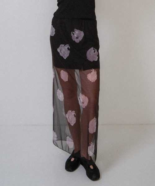 HONEY MI HONEY スカート floral chiffon long skirt
