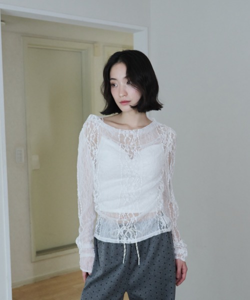 tシャツ LACE PRINT SHEER TOPS レディース Amazon.com: Women Floral Lace Crop Top Y2k Sheer Mesh See