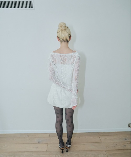 tシャツ Lace sheer tops/レースシアープトップス レディース Smyeon tシャツ Lace sheer tops/レースシアープトップス