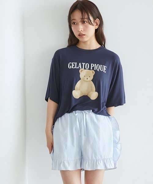 ほにほに様GELATO PIQUE ピンク ストライプ ルームウェアセット セール】ストライプショートパンツ（ルームウェア/パジャマ