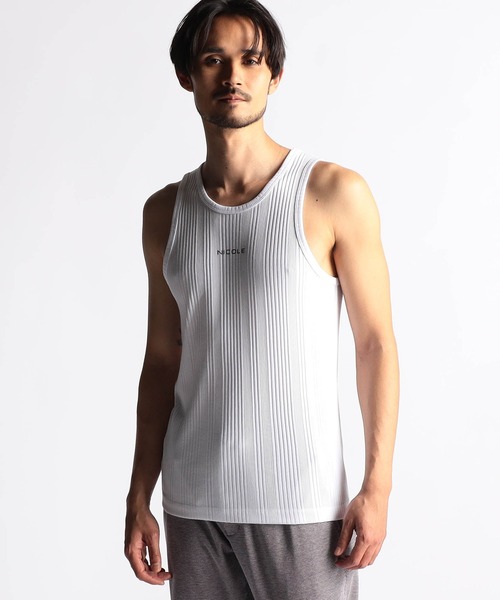 NICOLE CLUB FOR MEN タンクトップ ランダムテレコ・メランジ