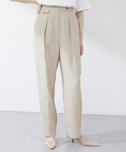 【美品】Whim Gazette チェックリネンパンツ 2024SS 美品】Whim Gazette チェックリネンパンツ 2024SS