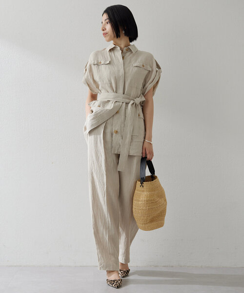 Whim Gazette リネンストレッチストライプパンツ ¥27,500 Whim Gazette（ウィムガゼット）の「リネンストレッチストライプ