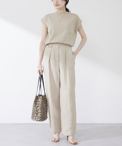 Whim Gazette リネンストレッチストライプパンツ ¥27,500 Whim Gazette（ウィムガゼット）の「リネンストレッチストライプ