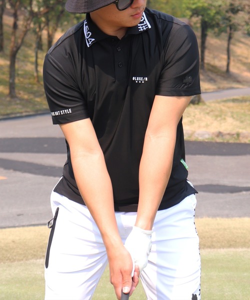 ポロシャツ (RM)「LUXE/R GOLF」COOL ＆ DRY ストレッチ スムース ロゴ