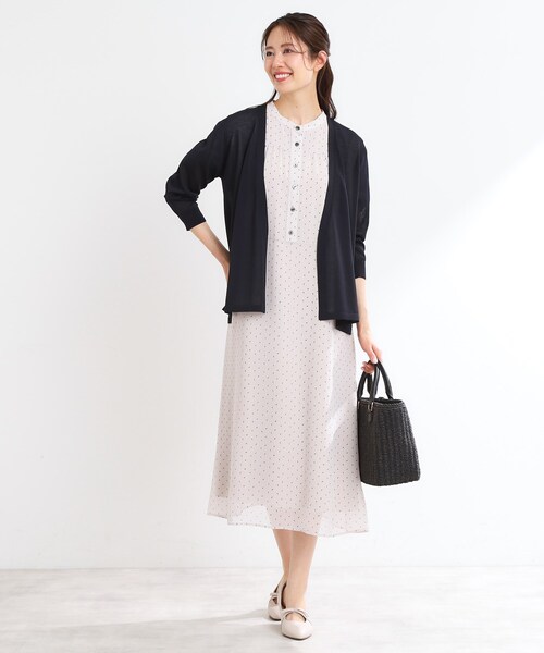 【夏SALE／WEB先行カラーあり／手洗い可】涼しげスリットカーディガン 夏SALE／WEB先行カラーあり／手洗い可】涼しげスリット