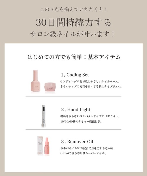 Anail ネイルチップ ネイルシール 3D水光ネイルピンクシンプルワン