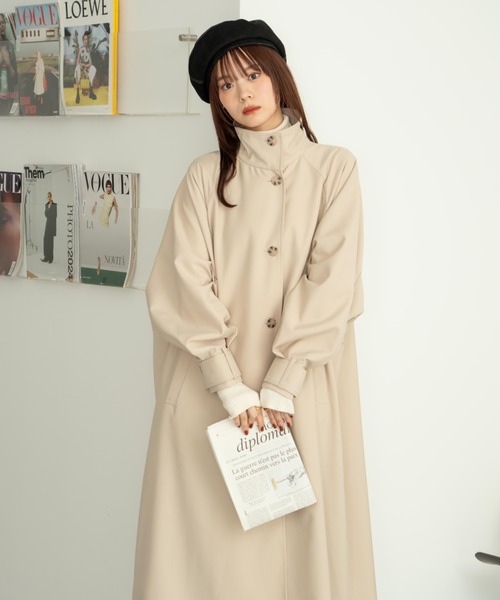 hinari（ヒナリ） ステンカラーコート SMALL アイボリー レディース