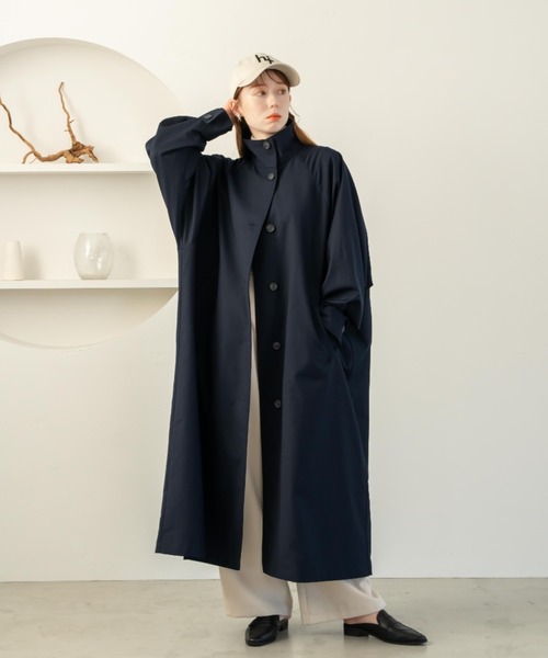 hinari コート hinari（ヒナリ） ステンカラーコート SMALL アイボリー レディース