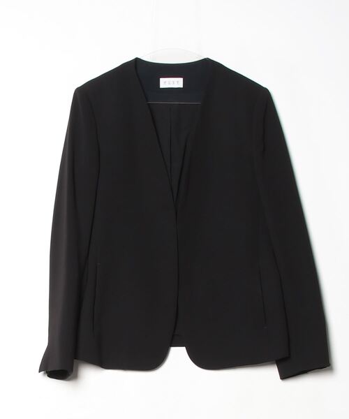 PLST ノーカラー ブラックジャケット PLST 「PLST」 ノーカラージャケット L ブラック レディース