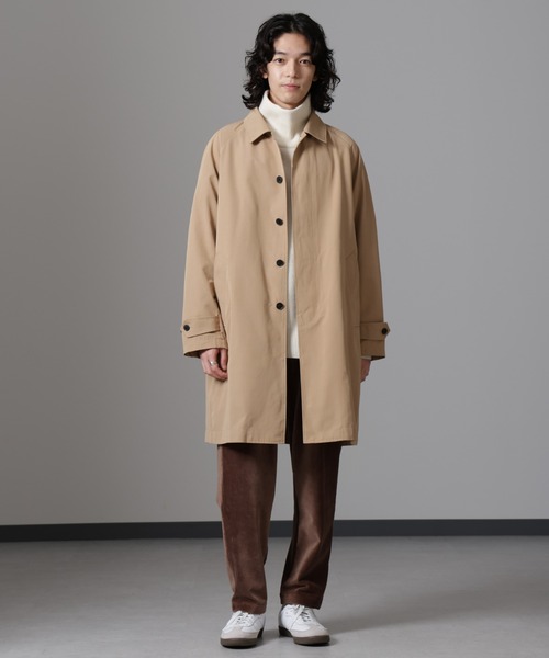 【美品】西川ダウン ナノユニバース ステンカラーコート ベージュ サイズL 美品】西川ダウン ナノユニバース ステンカラーコート ベージュ サイズ