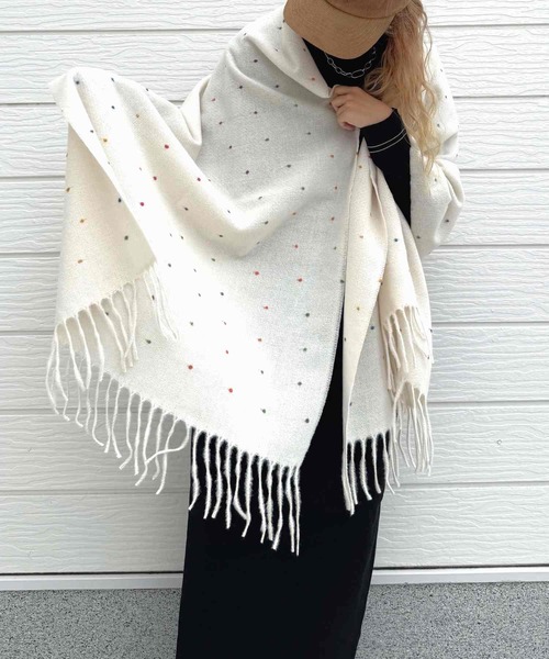 Q ストール マフラー カラフルドットストール レディース : ZOZOTOWN